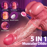 5 In 1 Realistic Muscular Thrusting Rotation Dildo Wireless Control Vibrators With Suction Cup